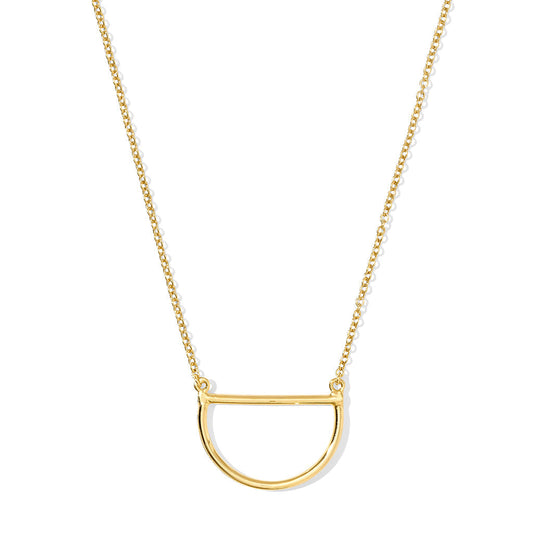 Half Moon Necklace Minimalist Silver Crescent Pendant Recycled Chain