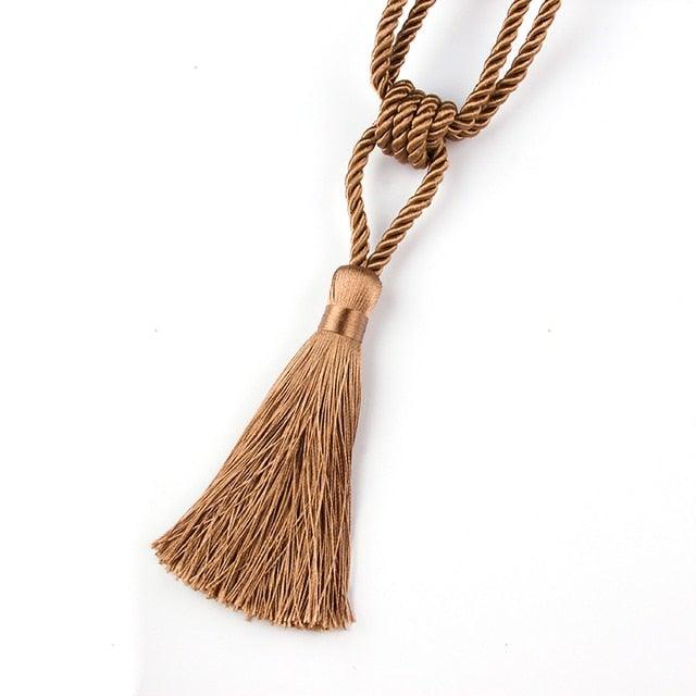 Handmade Tassel Curtain Tieback Room Accessories Gold Curtain Buckle Rope Home Decoration Holdback Window Fringe Curtain Tiebacks Hand-Woven Holdbacks Home Decorative Tassels Tiebacks