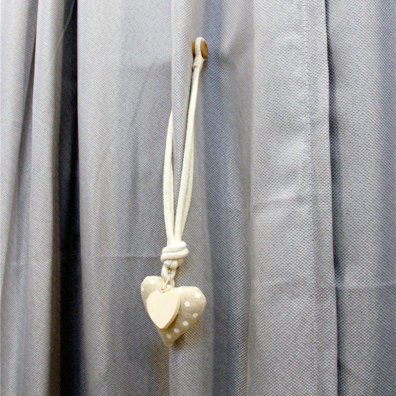 Heart Magnetic Curtain Tiebacks Room Curtains Buckle Holder Decor Clip For Home Decoration Accessories Magnet Tieback Clips Lovely Heart Shape Curtain Tiebacks Natural Cotton Linen Rope Window Curtain Buckle Kids Room Drapes Holder Decor