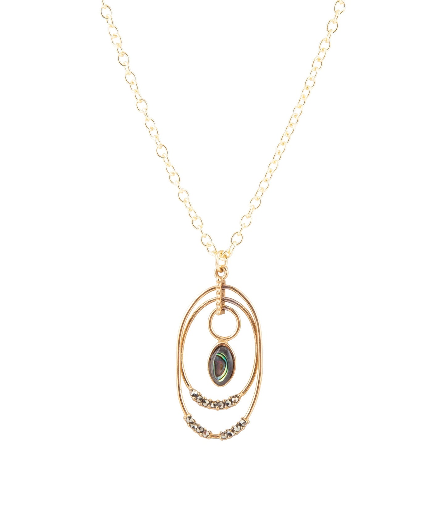 Henley Blue Abalone Goldanhänger Halskette