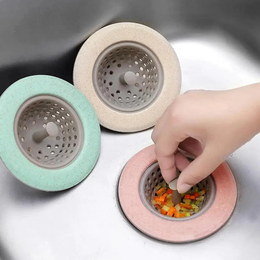 High Quality 2PCS Portable Silicone Sink Strainer Waste Plug Sink Filter Waste Collector Kitchen Bathroom Accessories Colanders & Strainers