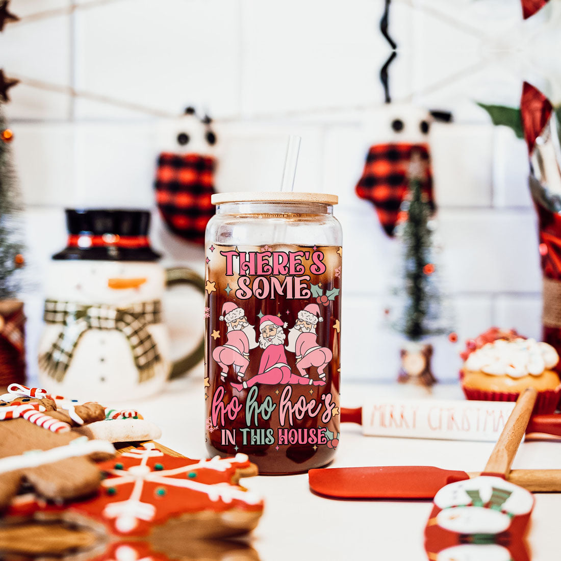 Mug de Noël drôle 500 ml rose pastel, Père Noël qui twerke, tasse coquine pour les fêtes, chocolat chaud, lait de poule