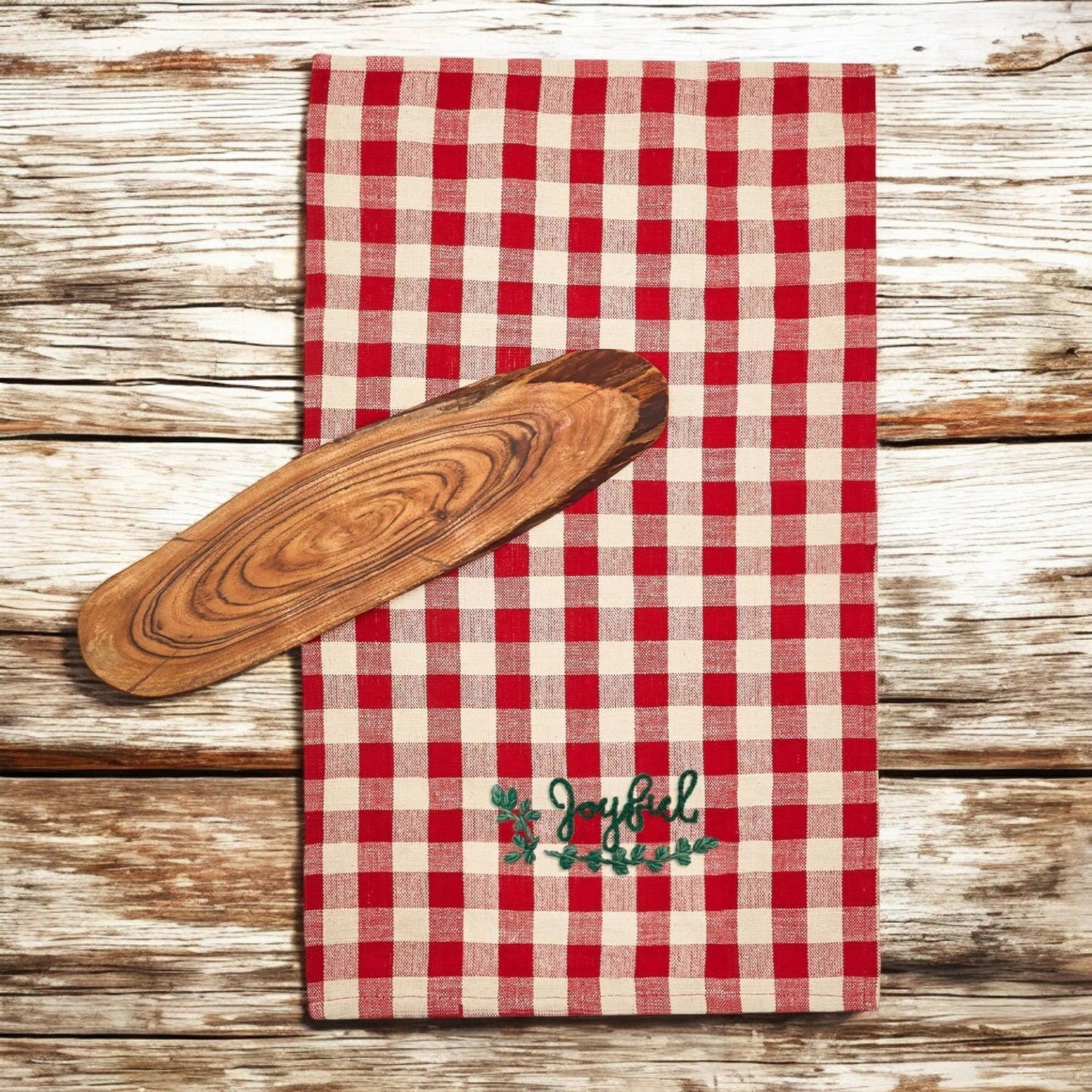 Wurst- und Käseplatte-Set für die Feiertage mit Küchentüchern im Schottenkaro – 2-teiliges Geschenkset