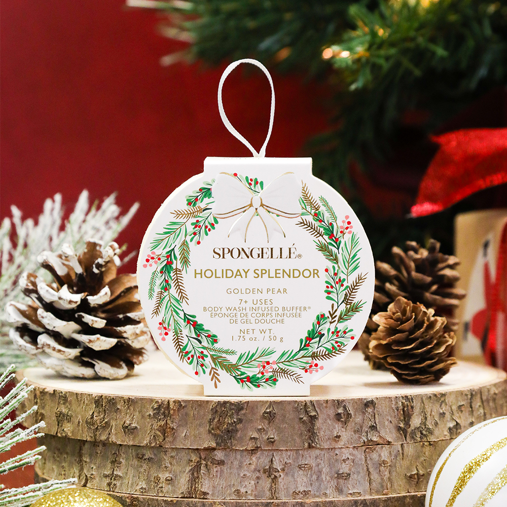 Festlicher Glanz – Goldene Birne | Weihnachtskranz