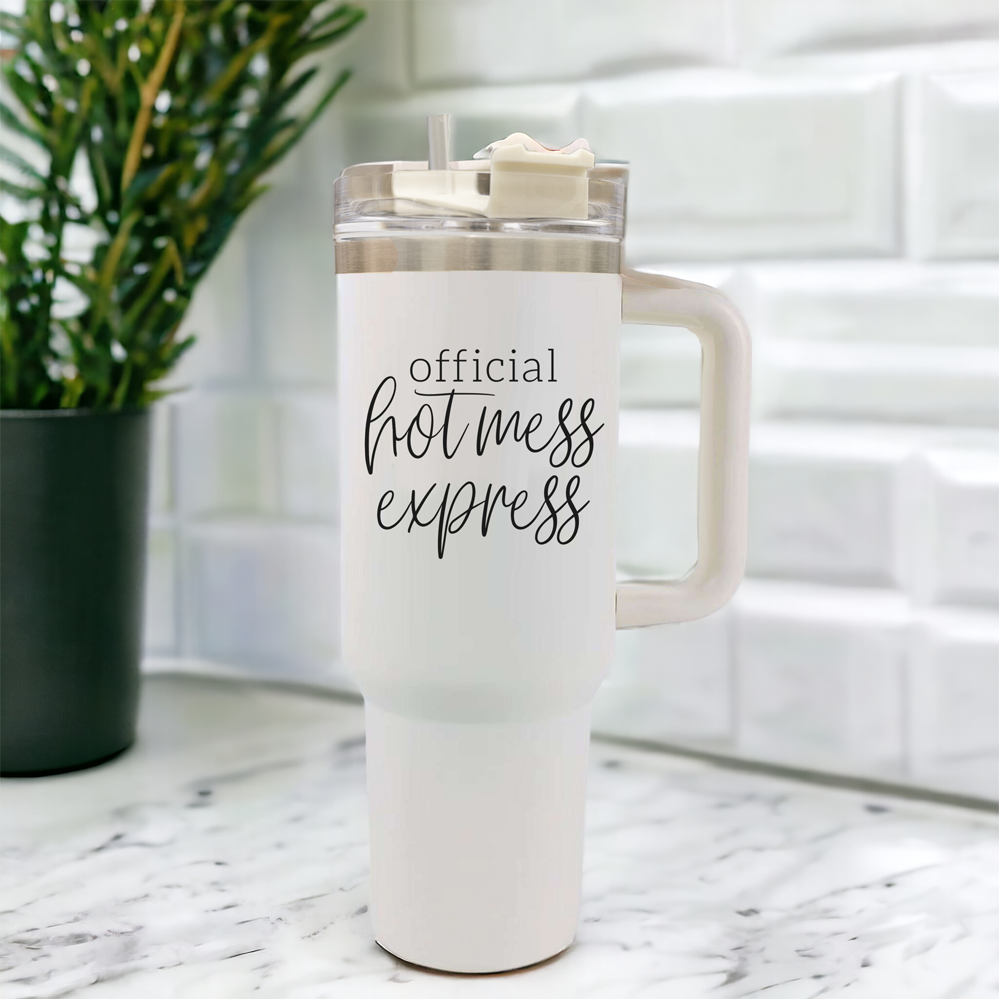Gobelet isotherme Hot Mess de 40 oz avec couvercle et paille - Tasse de voyage isotherme