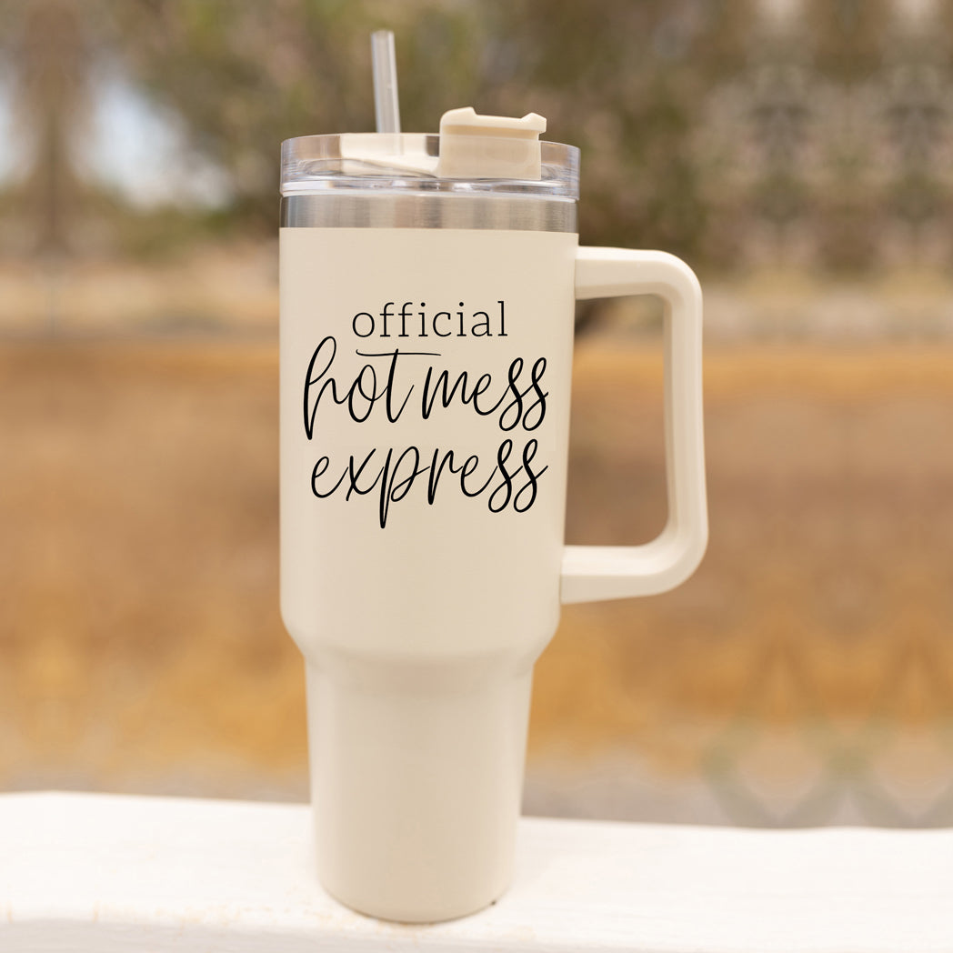 Gobelet isotherme Hot Mess de 40 oz avec couvercle et paille - Tasse de voyage isotherme