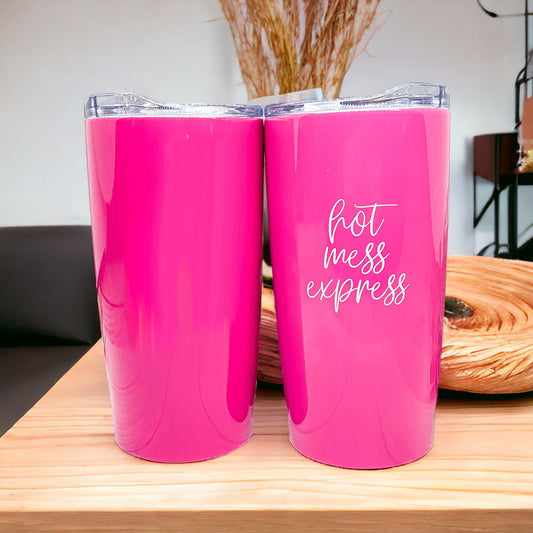 Hot Mess Pink 18oz Stainless Steel Travel Mug Vacuum Insulated Coffee Cup