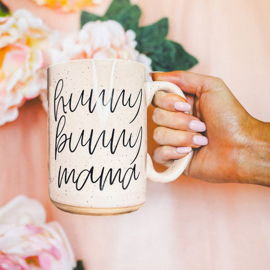 Tasse en céramique Hunny Bunny Mama 47 cl grande tasse à café pastel bleu rose
