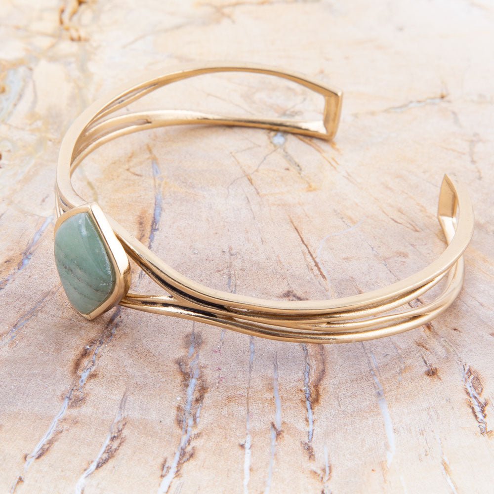 Hush Grüner Aventurin und Goldfarbenes Armband