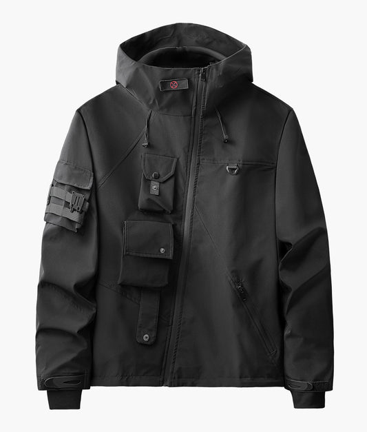 IBJ514 Veste Fonctionnelle Techwear Noire