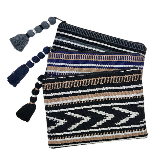 Pochette à monnaie pliante en tissu guatémaltèque tissé à la main Ikat Backstrap