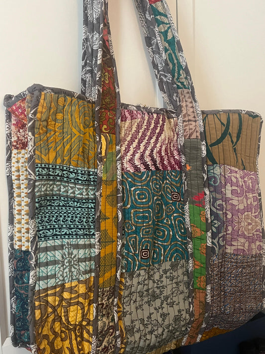 Sac fourre-tout matelassé en coton
