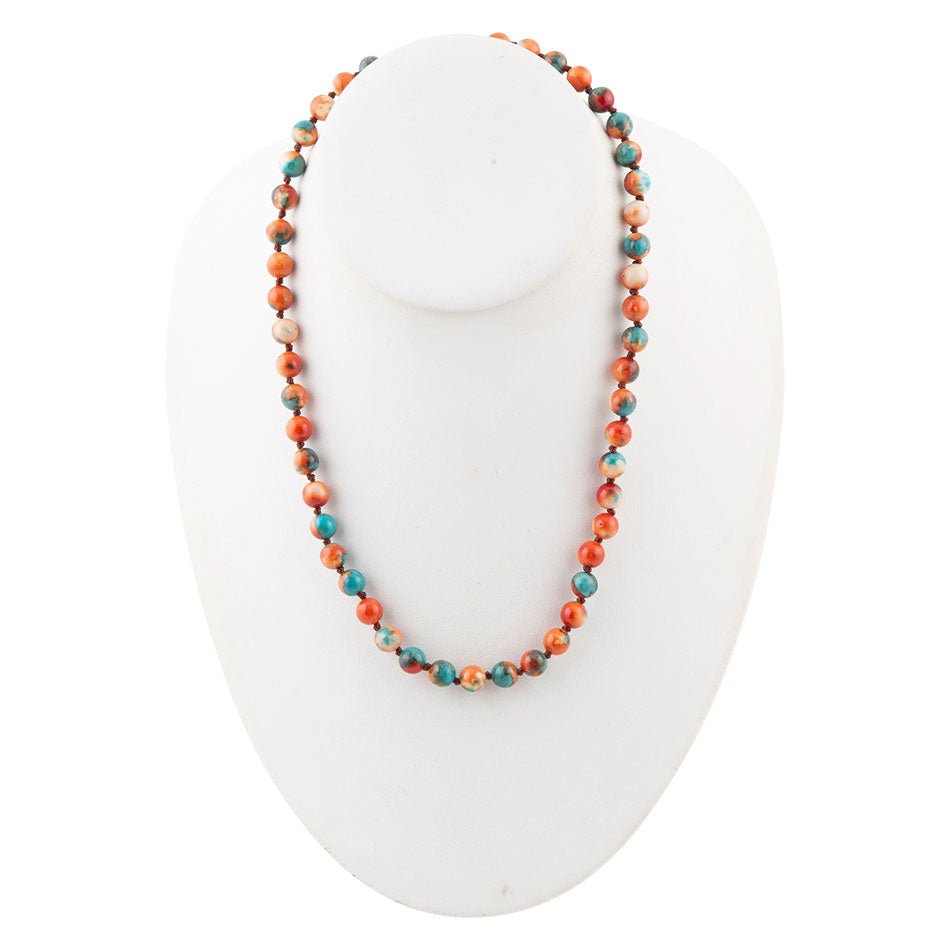 Collier enroulé doré en jade océanique multicolore incommensurable