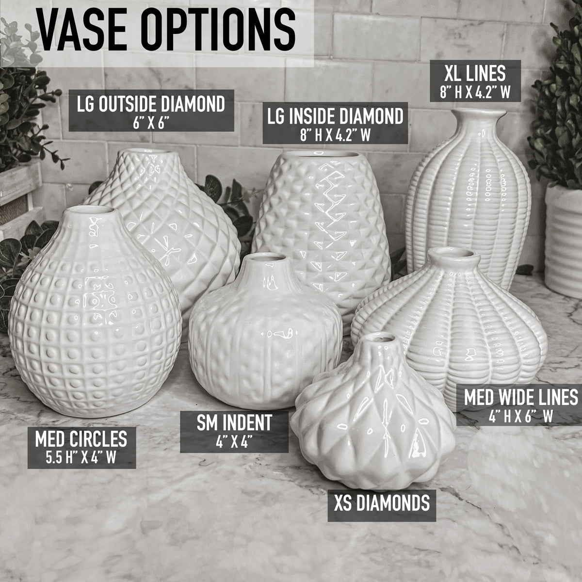 Imperfect Whitney Vases Slightly Damaged Discounted Ceramic Tabletop Vases