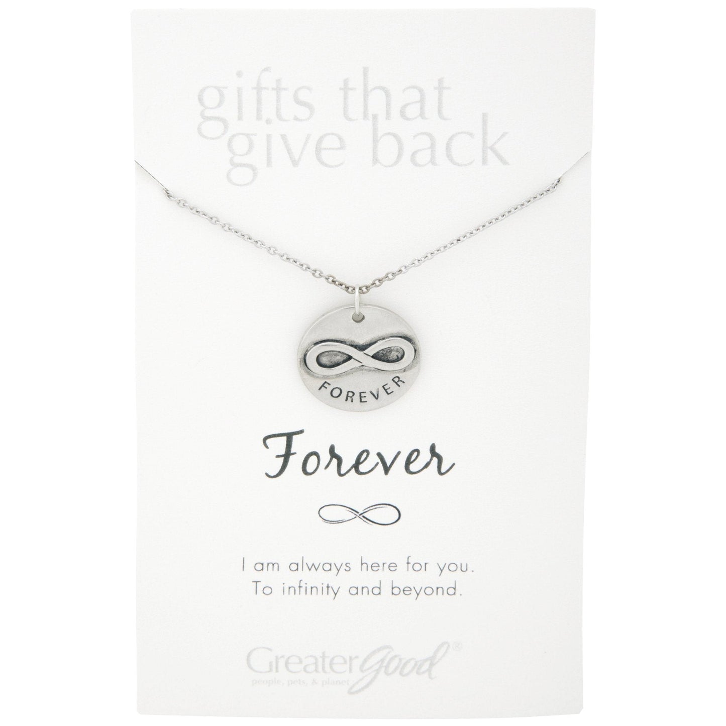 Infinite Strength of Love Pewter Necklace