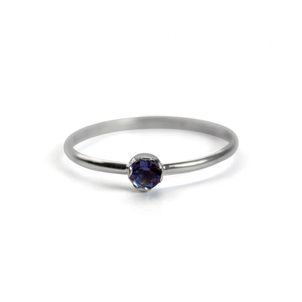 Iolith Sterling Silber Ring Zartes Minimalistisches Band