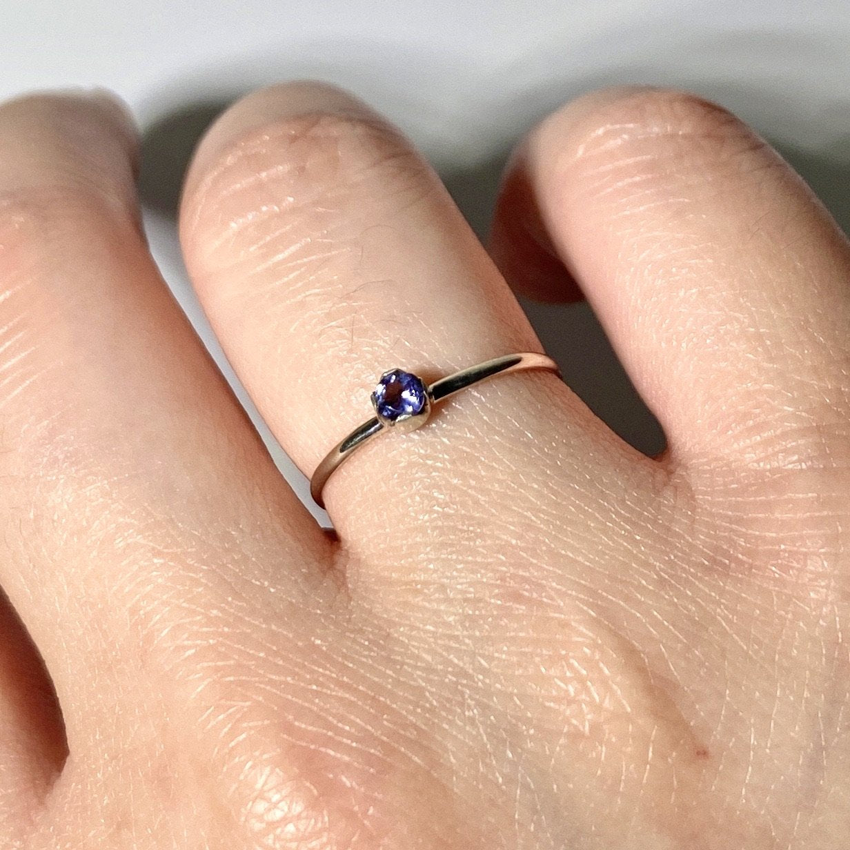 Iolith Sterling Silber Ring Zartes Minimalistisches Band