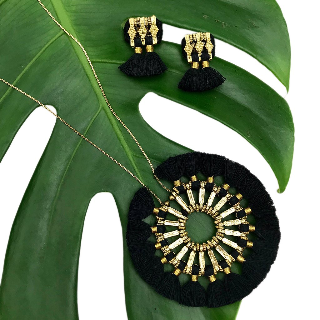 Boucles d'oreilles Jhumka à pompons, style bohème, faites à la main, en coton et alliage de zinc, 4 couleurs
