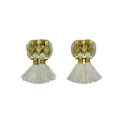 Boucles d'oreilles Jhumka à pompons, style bohème, faites à la main, en coton et alliage de zinc, 4 couleurs