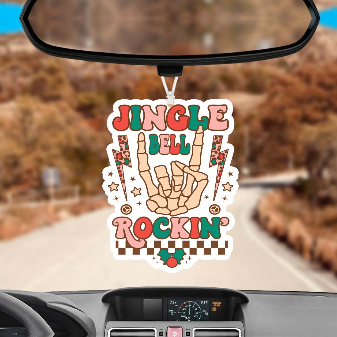 Assainisseur d'air suspendu Jingle Bell, Voiture, Maison, Bureau, Décoration de Noël, Ornement de fraîcheur des Fêtes