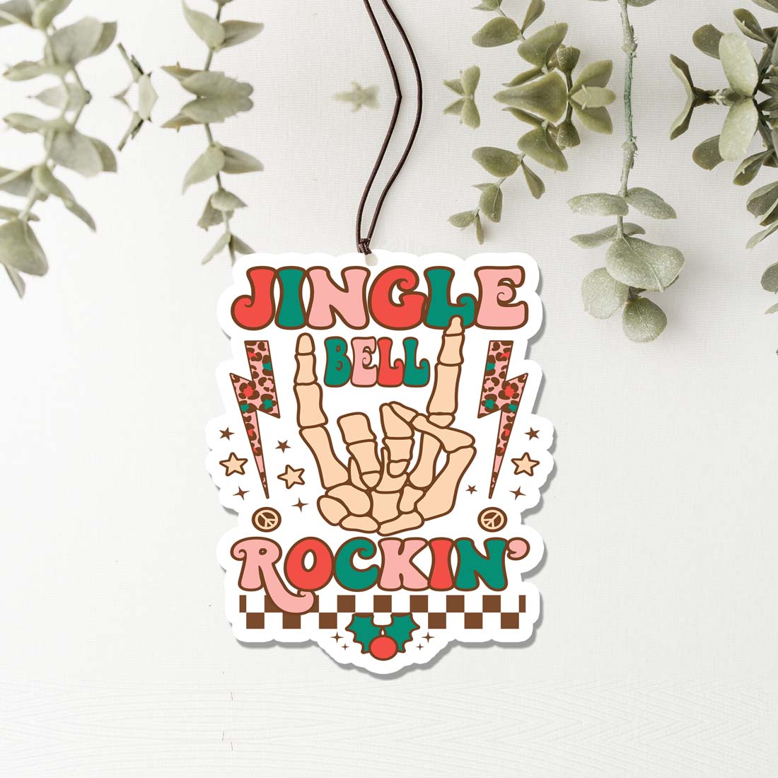 Assainisseur d'air suspendu Jingle Bell, Voiture, Maison, Bureau, Décoration de Noël, Ornement de fraîcheur des Fêtes