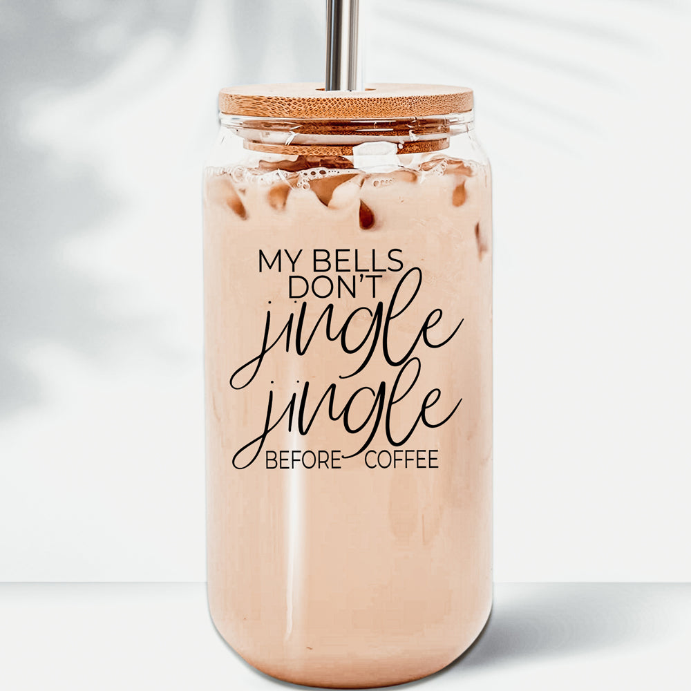 17oz Glasbecher mit Bambusdeckel und Edelstahlhalmen – Kaffeeliebhaber-Geschenk