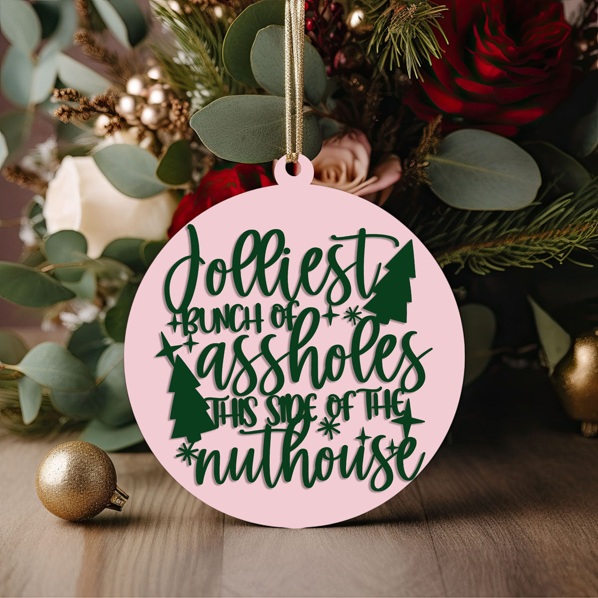 Ensemble d'ornements de Noël en bois 3D faits à la main, imparfaits mais joyeux, édition limitée pour la décoration de sapin