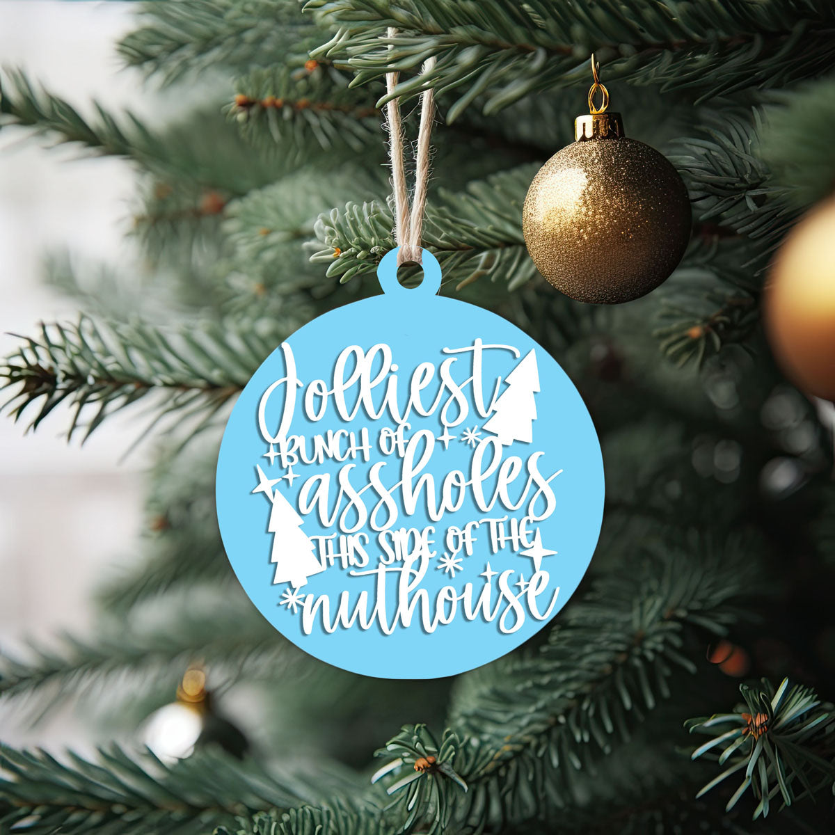 Ensemble d'ornements de Noël en bois 3D faits à la main, imparfaits mais joyeux, édition limitée pour la décoration de sapin