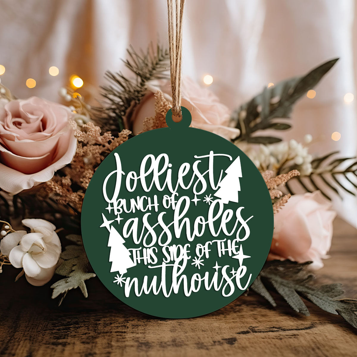 Ensemble d'ornements de Noël en bois 3D faits à la main, imparfaits mais joyeux, édition limitée pour la décoration de sapin