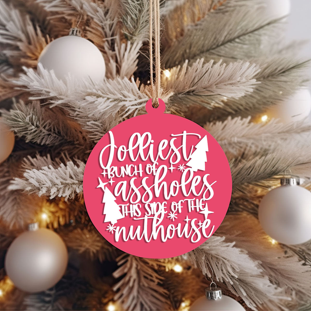 Ensemble d'ornements de Noël en bois 3D faits à la main, imparfaits mais joyeux, édition limitée pour la décoration de sapin