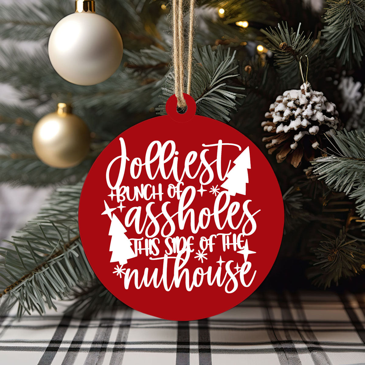 Ensemble d'ornements de Noël en bois 3D faits à la main, imparfaits mais joyeux, édition limitée pour la décoration de sapin