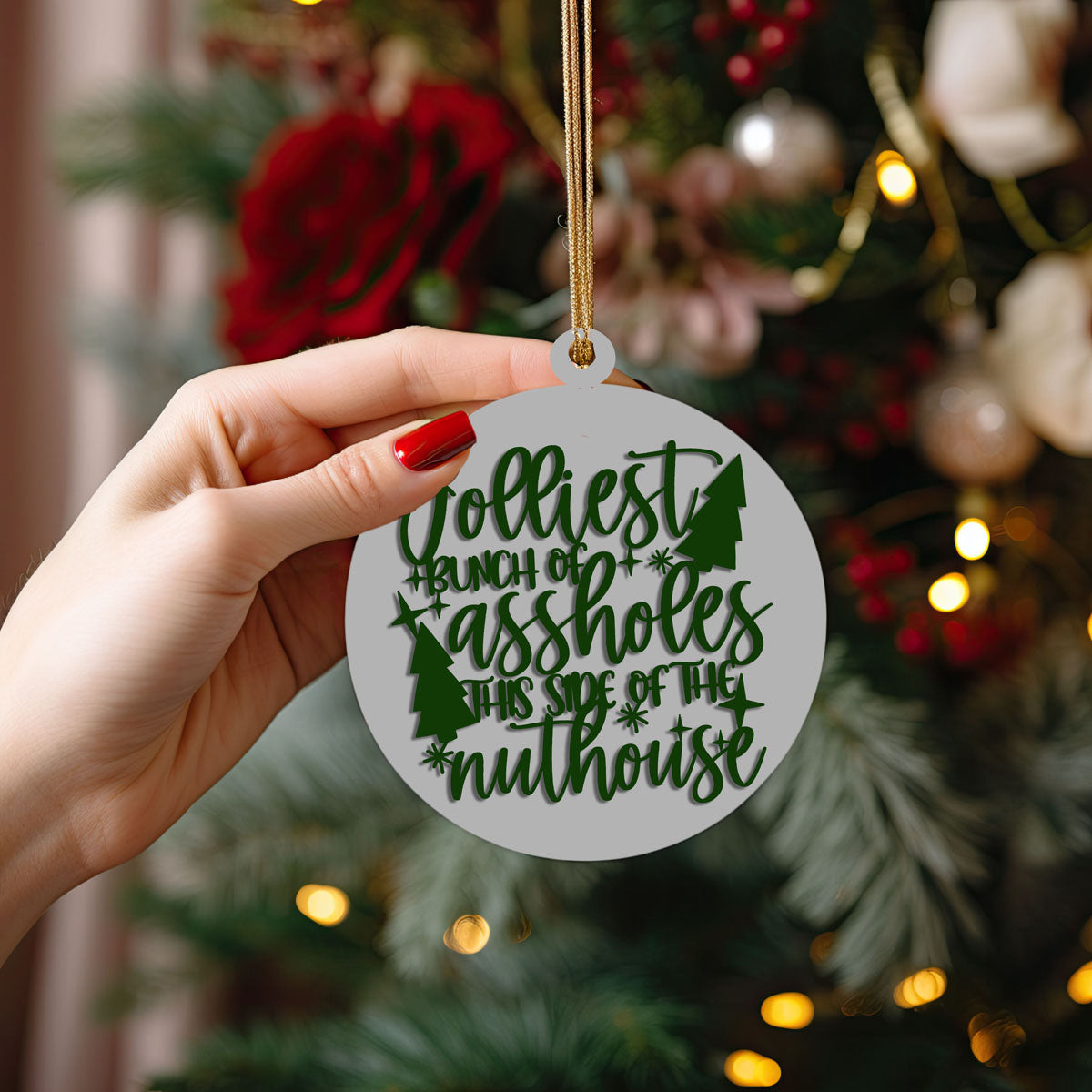 Ensemble d'ornements de Noël en bois 3D faits à la main, imparfaits mais joyeux, édition limitée pour la décoration de sapin