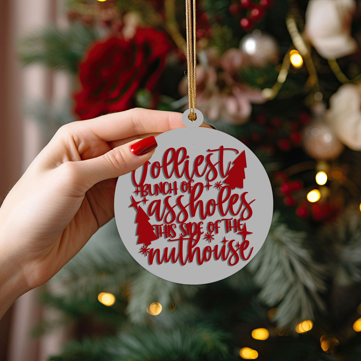 Ensemble d'ornements de Noël en bois 3D faits à la main, imparfaits mais joyeux, édition limitée pour la décoration de sapin