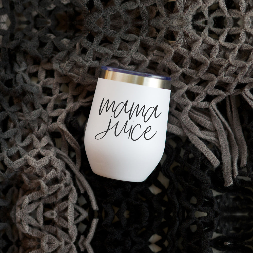 Mug de voyage isotherme Mama Juice en acier inoxydable de 355 ml avec couvercle, sans BPA, pour café et thé