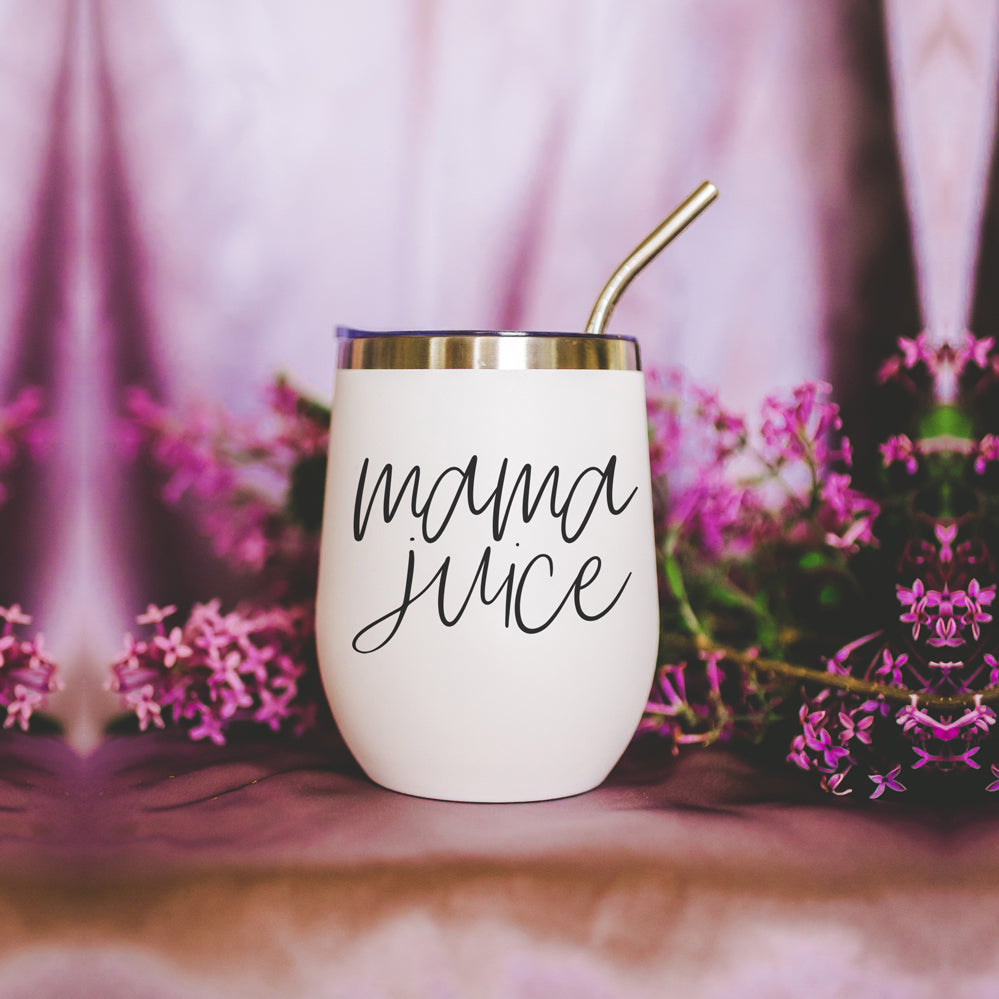 Mug de voyage isotherme Mama Juice en acier inoxydable de 355 ml avec couvercle, sans BPA, pour café et thé