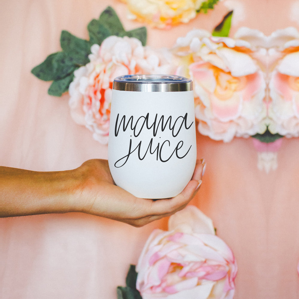 Mug de voyage isotherme Mama Juice en acier inoxydable de 355 ml avec couvercle, sans BPA, pour café et thé