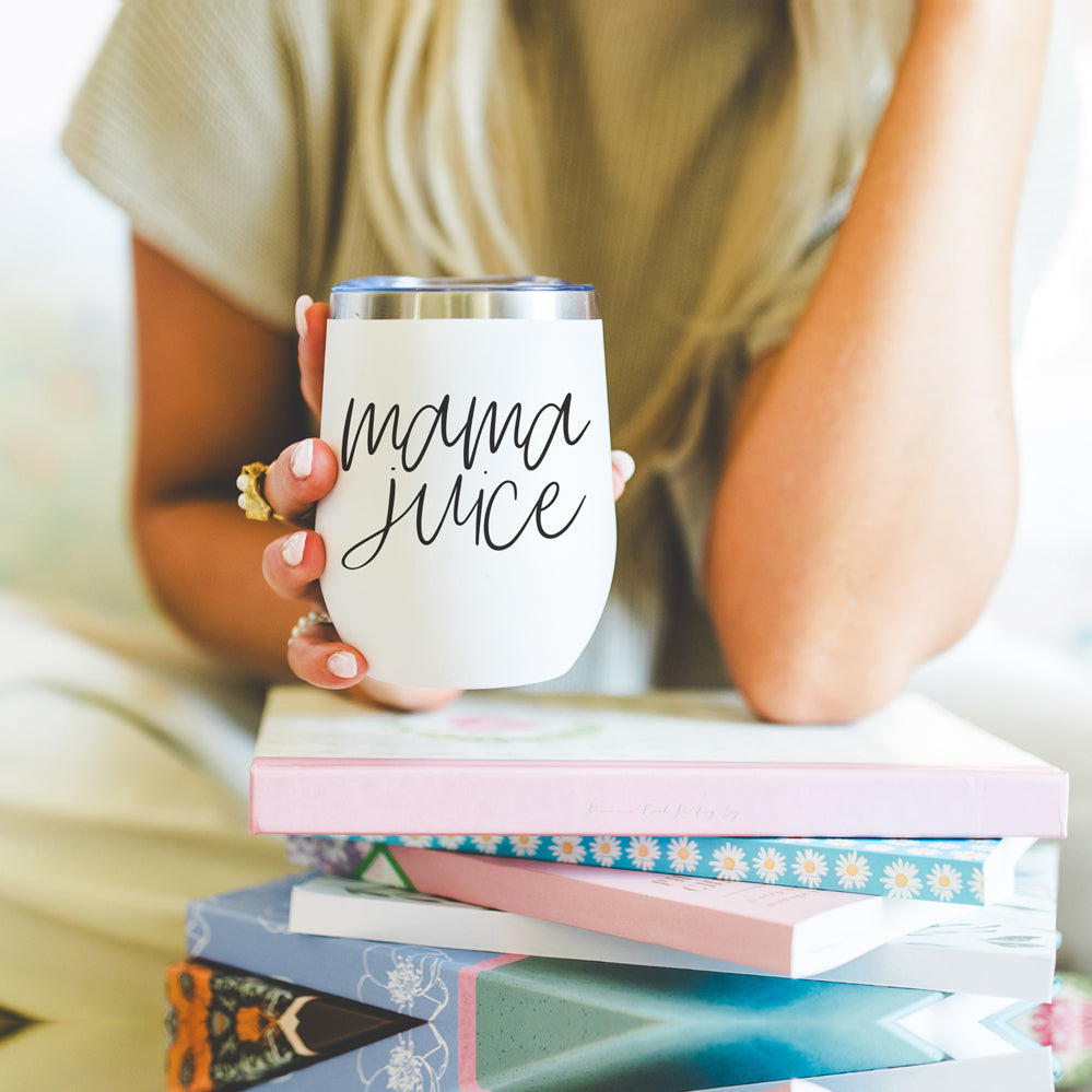 Mug de voyage isotherme Mama Juice en acier inoxydable de 355 ml avec couvercle, sans BPA, pour café et thé