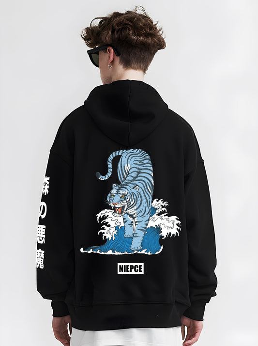 Sweat à capuche Ocean Tigre Bleu