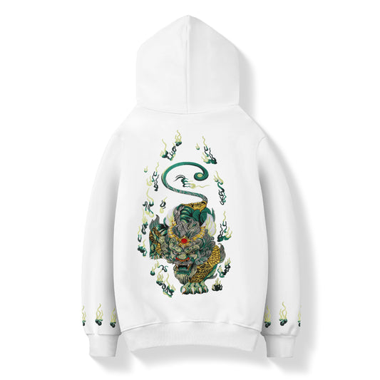 KH9007 Sweat à Capuche Brodé Kirin Émeraude