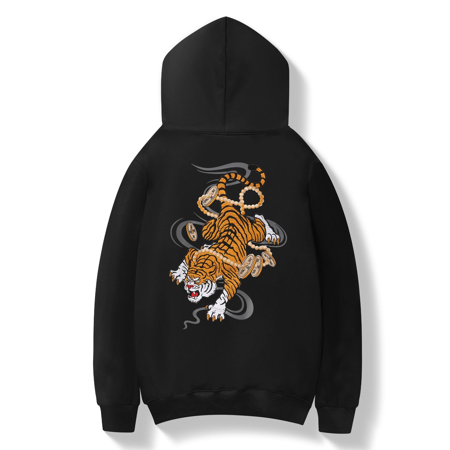 KH9017 Sweat à capuche brodé Tigre riche