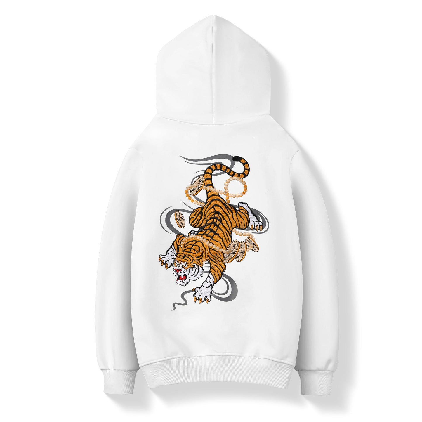 KH9017 Sweat à capuche brodé Tigre riche