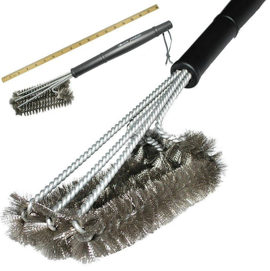 Kitchen Accessories BBQ Grill Brush and Scraper Barbecue Kit Cleaning Brush Stainless Steel Tools Wire Bristles Triangle BBQ Grill Cleaning Brush for Weber Gas Charcoal Porcelain Cast Iron & All Grilling Grates Accessories - ThisandThatShoppe