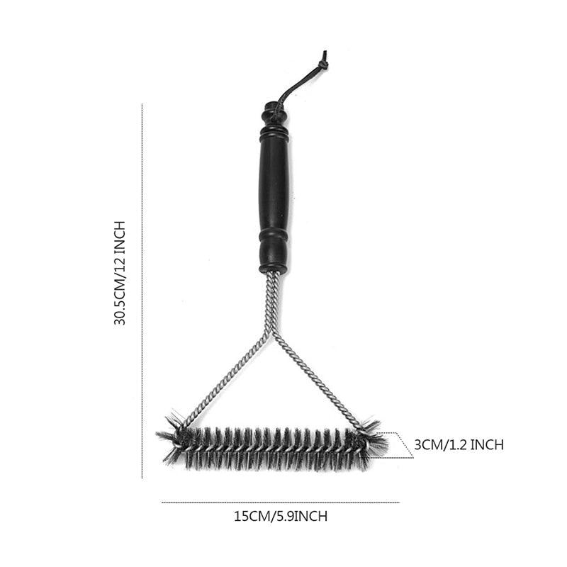 Küchenzubehör BBQ Grillbürste und Schaber Grillset Reinigungsbürste Edelstahlwerkzeuge Drahtborsten Dreiecks-BBQ-Grillreinigungsbürste für Weber Gas Holzkohle Porzellan Gusseisen & alle Grillroste Zubehör