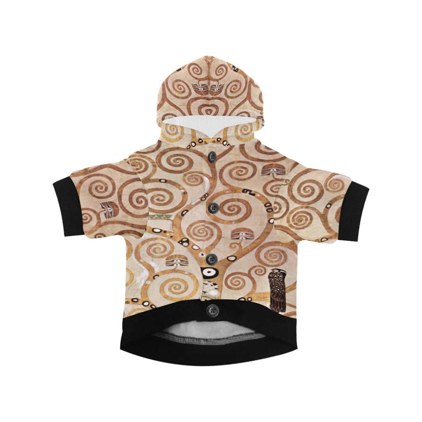 Klimt Tree of Life, Stoclet Frieze Button Hoodie