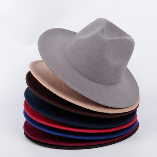 Chapeau Fédora en Coton pour Hommes et Femmes, Chapeaux Fédora de Luxe, Chapeaux Fédora à Large Bord, Chapeau Élégant pour Hommes et Femmes, Hiver, Automne, Chapeau à Large Bord, Protection UV, Chapeaux de Fête