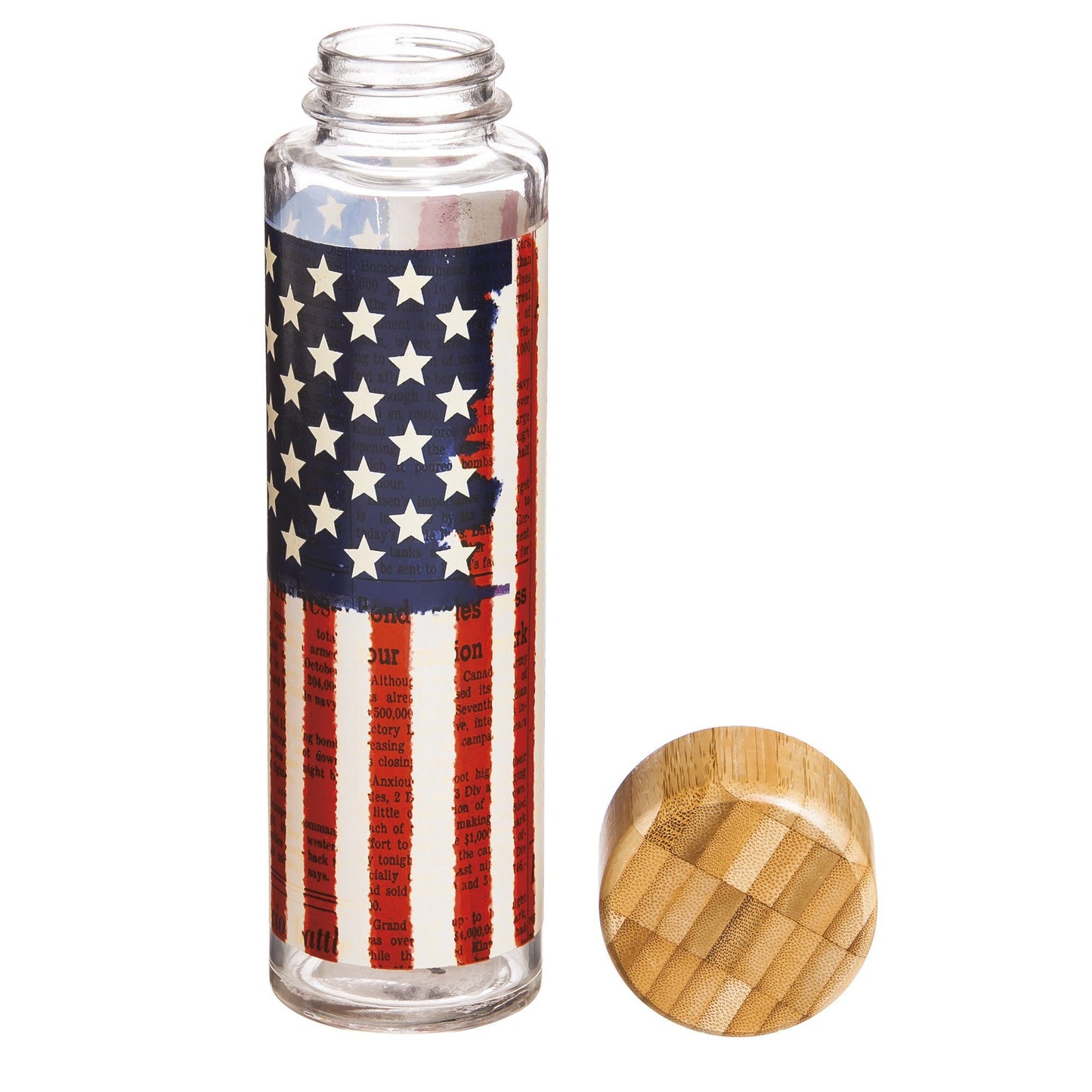 Land of Liberty Glass Tumbler Eco-Friendly Water Bottle