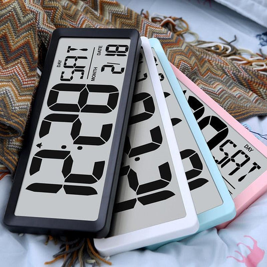 Large Digital Wall Clock Modern Design Home Vintage Wall Clock Digital Smart  Large Digital Wall Clock, Battery Operated Alarm Clocks for Bedroom Home Decor Count Up & Down Timer Arabic Numerals Night Light Wall Clock
