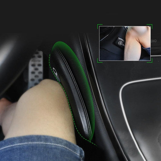Leather Knee Pad for Car Interior Pillow Comfortable Leather Auto Center Console Knee Cushion Soft Pad Elastic Cushion Memory Foam Thigh Support Comfort Elastic Pillow Car Interior Accessories Universal Thigh Support Accessories 18X8.2cm