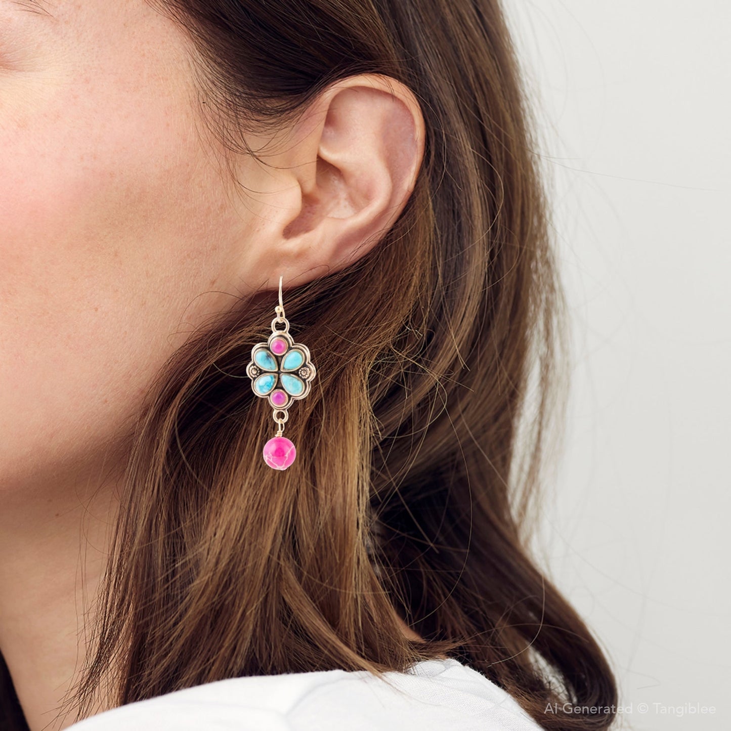 Ohrringe „Legacy Pink Agate Golden Drop“