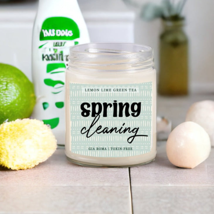Lemon Lime Green Tea Candle Fresh Verbena Citrus Green Tea Scent 8oz